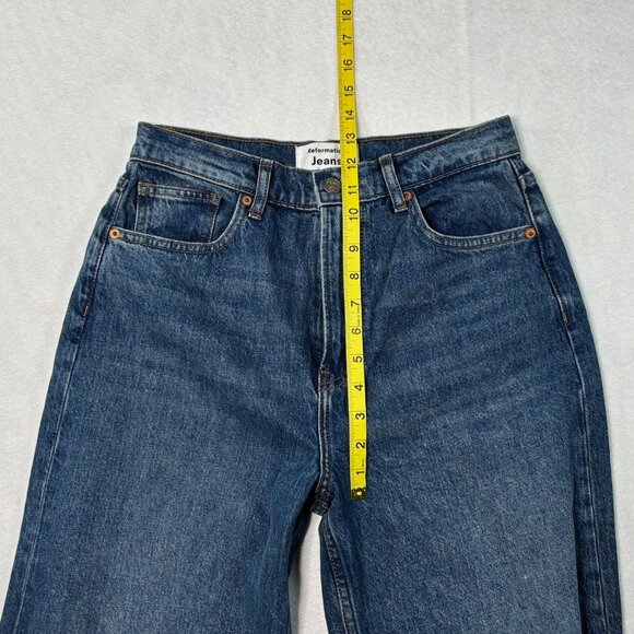Reformation Cary High Rise Slouchy Wide Leg Jeans Women's Size 27 Medium Wash - Picture 10 of 15
